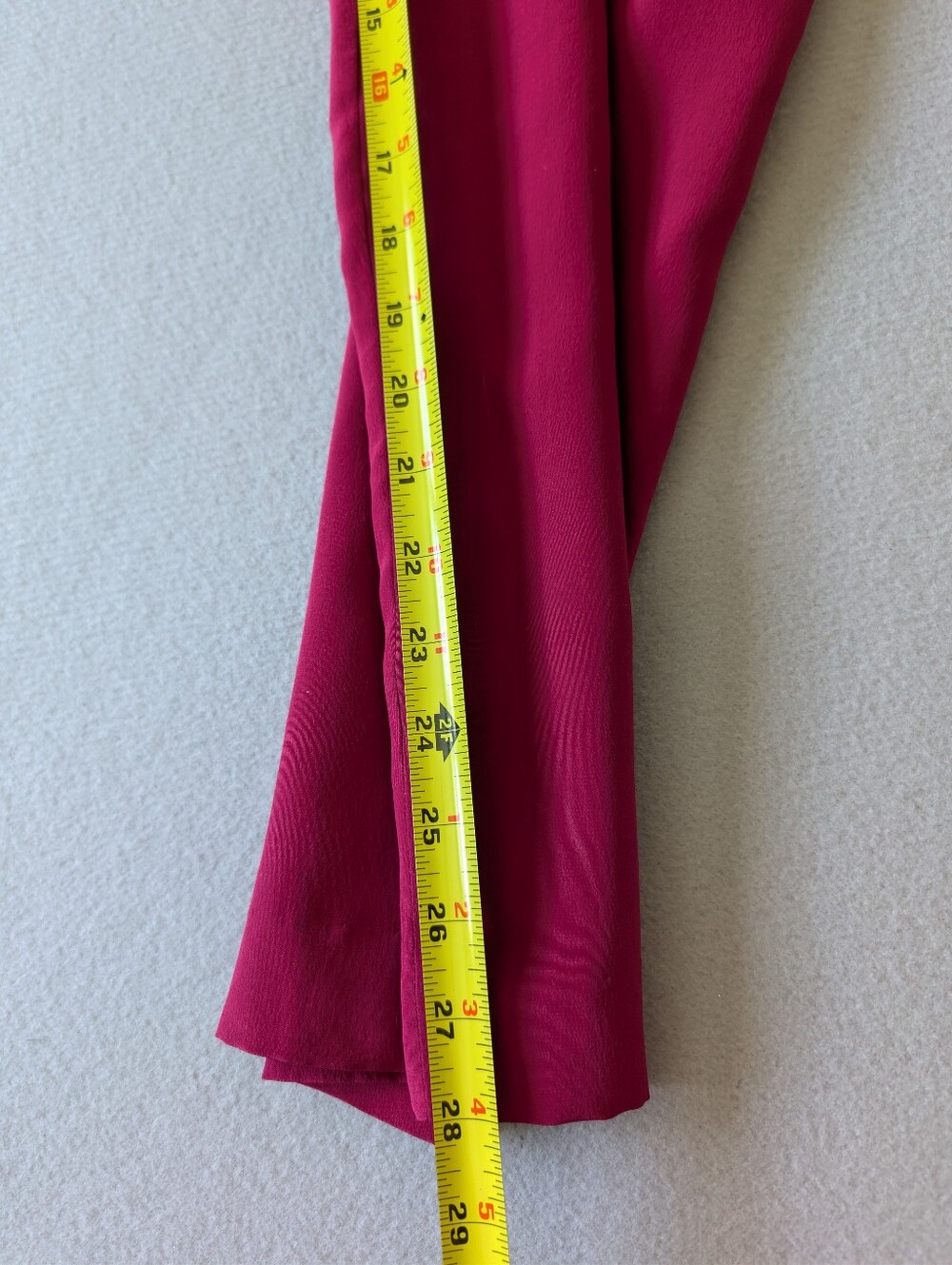 Vintage 100% Silk Pleated Trousers Burgundy Wine Purple 12P/28 Waist High Rise image 10